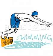 Swimmer jumping
