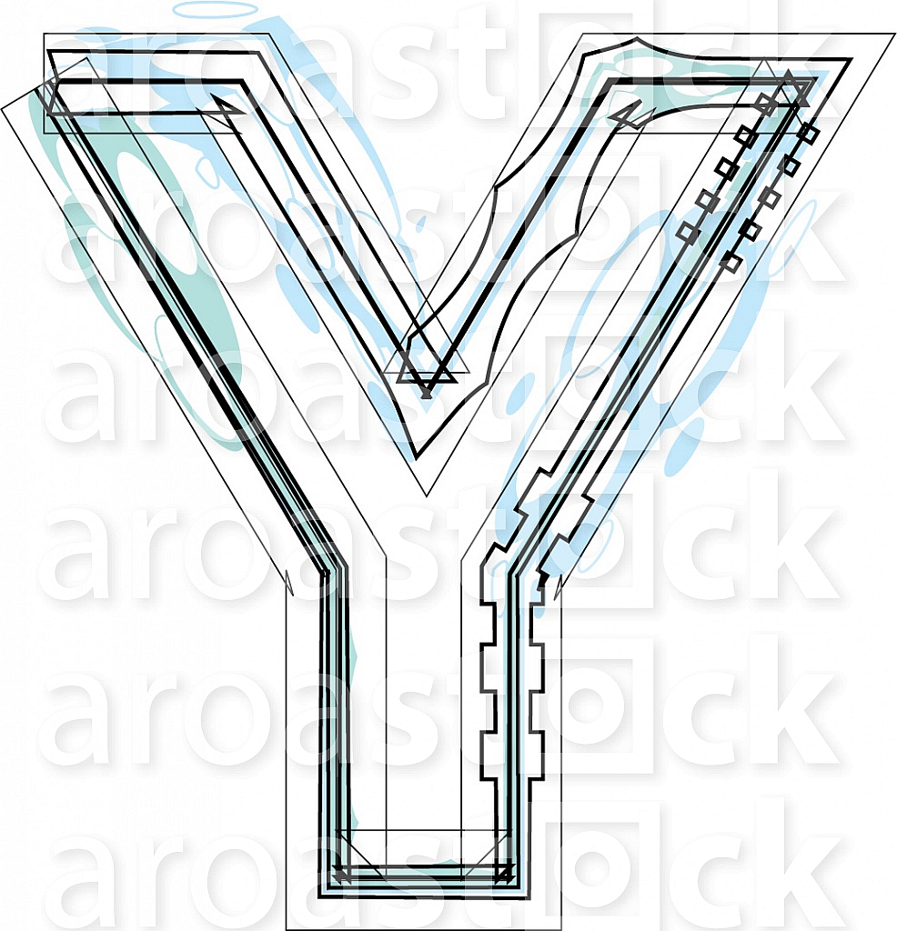 Font illustration letter Y