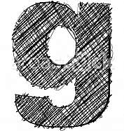 Hand draw font. LETTER g