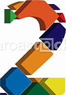 Colorful three-dimensional font number 2