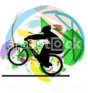 Abstract sketch of biker