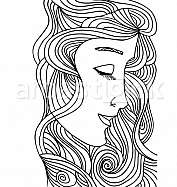 Abstract sketch of woman face