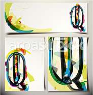 Artistic Greeting Card Font vector Illustration - Letter Q