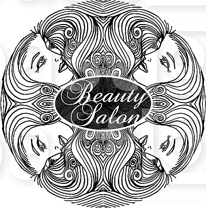 Beauty Salon Cover with Abstract beautiful woman face illustration on the background