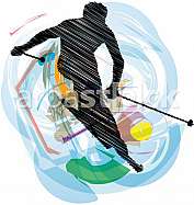 Skiing vector illustration