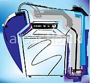Washing machine. Vector illustration