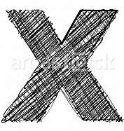 Hand draw font. LETTER X