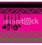 Rack of kitchen utensils