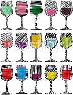 Wine glasses illustration