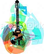 colorful guitar illustration on abstract background
