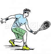 Sketch of man playing tennis