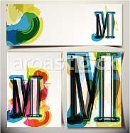 Artistic Greeting Card Font vector Illustration - Letter M