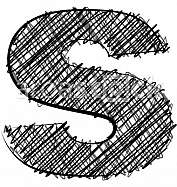 Hand draw font. LETTER s