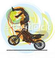 Abstract sketch of biker