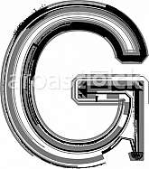 Grunge font. Letter G