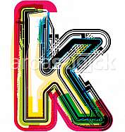 Colorful Grunge LETTER k