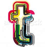 Colorful Grunge LETTER t