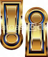 Golden Exclamation mark Symbol